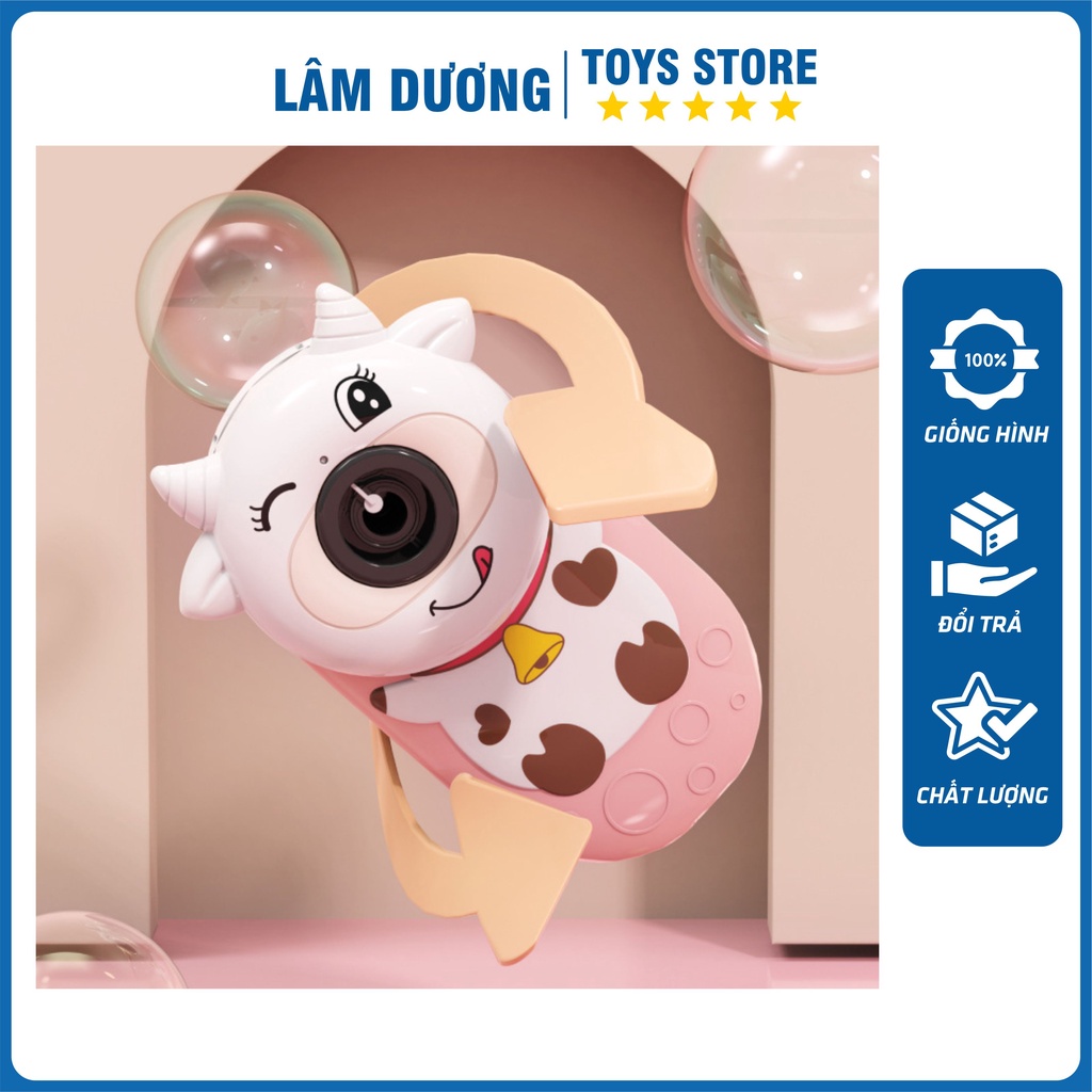 Máy Ảnh Thổi Bong Bóng Tự Động 🔥CÓ ĐÈN - CÓ NHẠC🔥 Máy Ảnh Bắn Bong Bóng Kèm Xà Phòng, Đồ Chơi Ngoài Trời Có Đèn Cho Bé