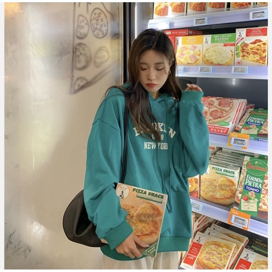 Áo Hoodie Nỉ Ngoại Brooklyn 1898 PEONYB Unisex [FREESHIP] Sweater mũ 2 lớp form rộng tay bồng kiểu dáng đường phố đẹp