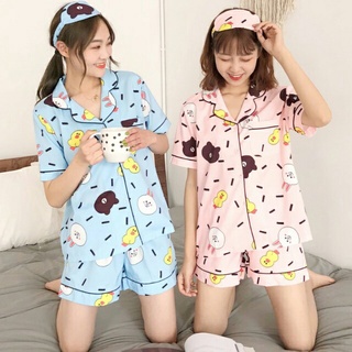 (Hình thật) Đồ bộ pijama chất kate thái cao cấp tay cộc quần cộc