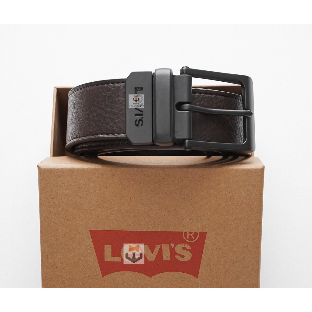 Thắt lưng nam/ Dây Nịt Nam Levis Belt Trơn 2 Mặt Đen Và Nâu - Modife Shop