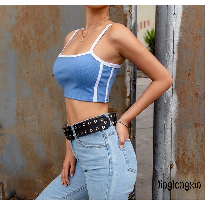 Áo Croptop Hai Dây Ôm Dáng Thời Trang Mùa Hè Quyến Rũ Cho Nữ