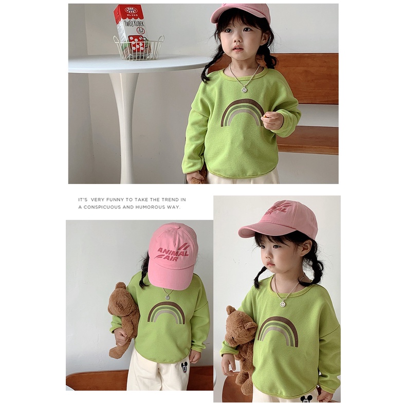áo thun Cho Bé Gái tay dài trẻ em tay Cotton in hình ngộ nghĩnh mẫu mới
