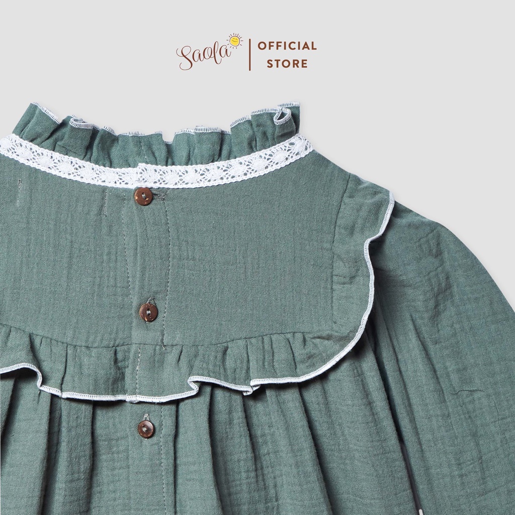 Đầm/Váy Bé Gái Phong Cách Vintage Chất Liệu Muslin Cao Cấp - JENNIE DRESS - DRM002 - SAOLA KIDS CLOTHING