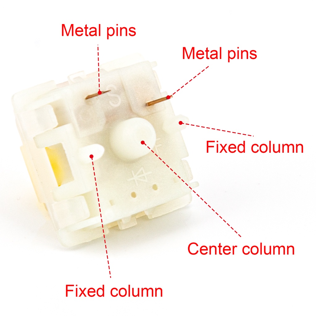10 cái 35 cái / đơn vị cắm Gateron đóng hộp Công tắc vàng Pro 5 chân Công tắc Gateron KS-3X1 cho bàn phím cơ