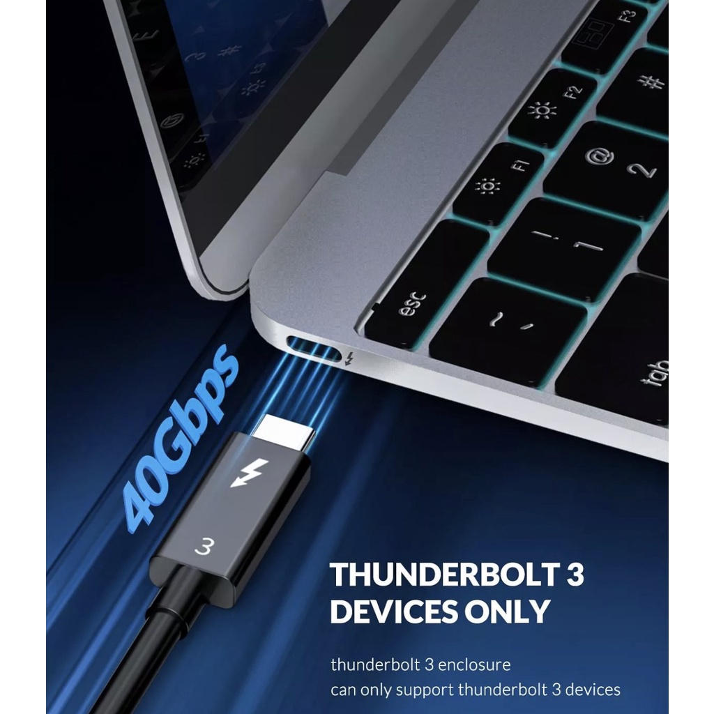 Box Nvme Orico Thunderbolt 3 40Gbps M.2 NVME SSD Enclosure  2TB Transparent