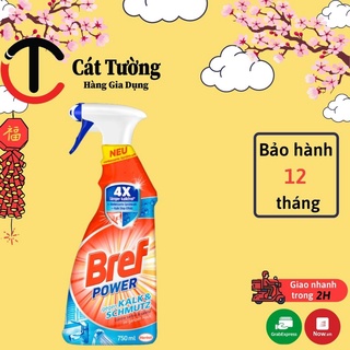 Chai Xịt Vệ Sinh Tẩy Cặn Canxi Trên Inox Vách Kính Vòi Sen BREF 750ml HÀNG CHÍNH HÃNG