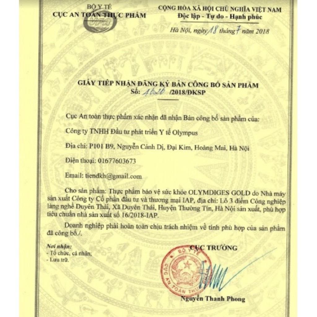 Cốm Olymdiges Gold hộp 20 gói giúp cải thiện biếng ăn suy dinh dưỡng sau 1 đợt sử dụng