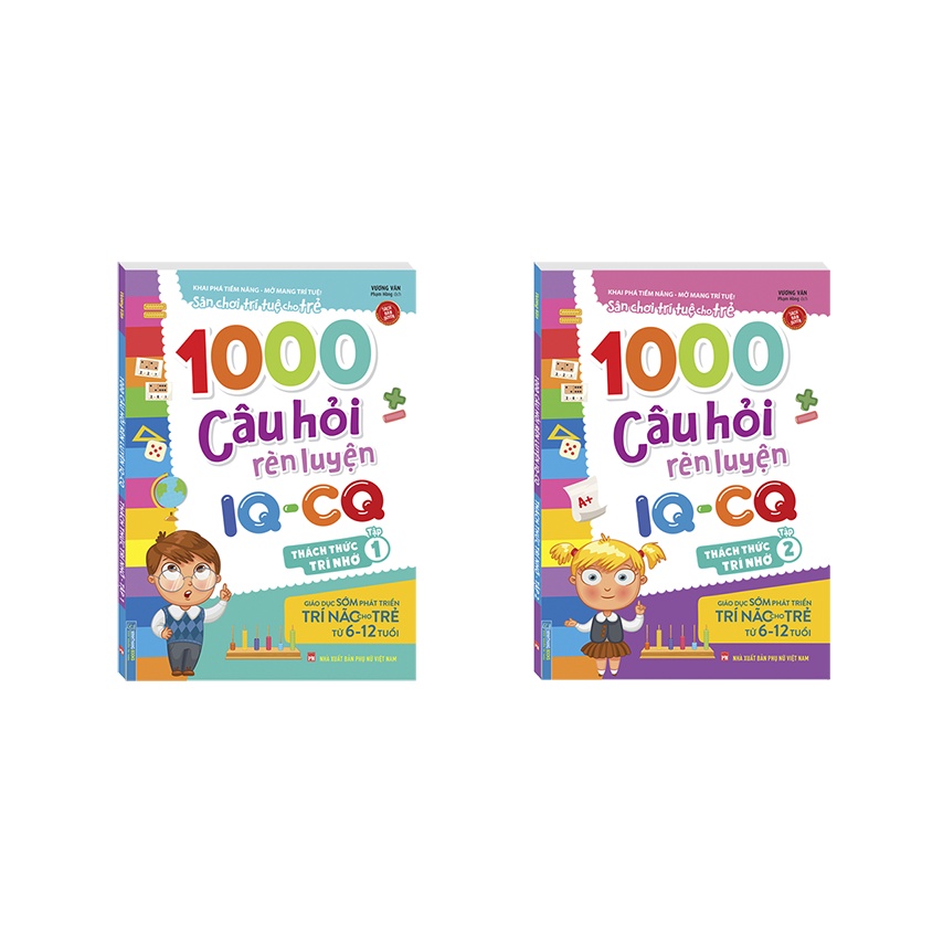 Sách - Combo 2c 1000 câu hỏi rèn luyện IQ - CQ - Thách thức trí nhớ