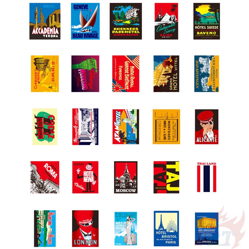 100Pcs/Set ❉ Famous Tourist City Scenery Series 01 - City Travel Stickers ❉ DIY Fashion Mixed Luggage Laptop Skateboard Doodle Decal Stickers