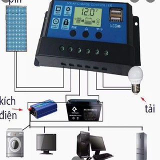 Điều khiển sạc năng lượng mặt trời 30A  công nghệ PWM