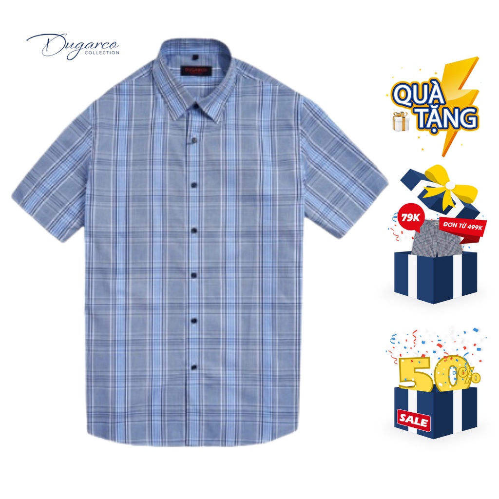 Áo sơ mi nam DUGARCO cotton công sở tay ngắn 92SMS21132