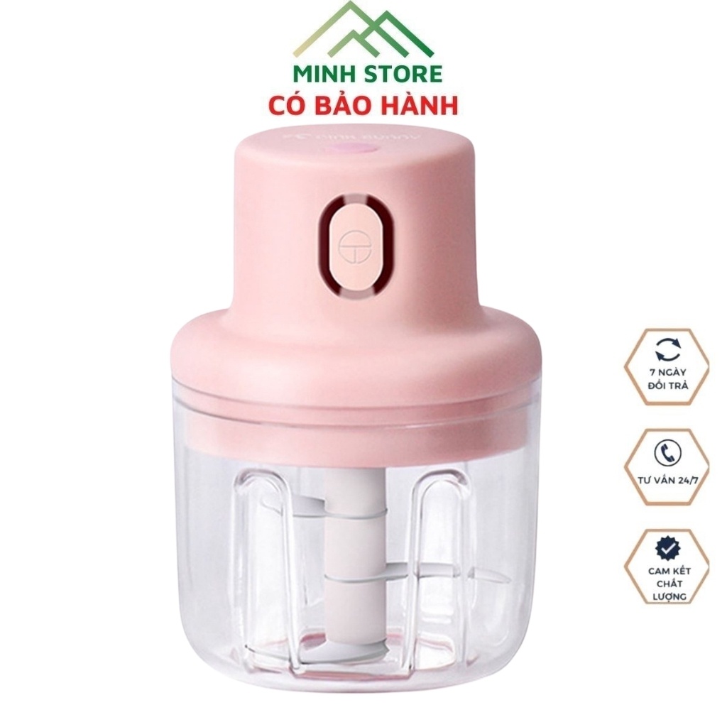Máy xay sinh tố mini, máy xay đa năng cầm tay hành , tỏi , rau củ quả có cổng sạc usb