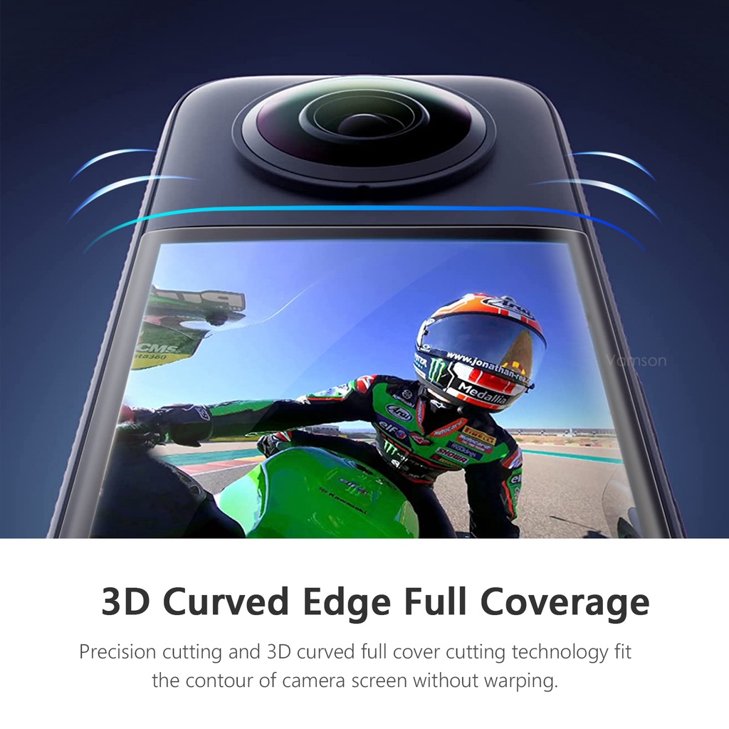 Kính Cường Lực 3D HD Insta360 VP725 Chống Trầy VP725 Bảo Vệ Màn Hình Cong Cho Insta360