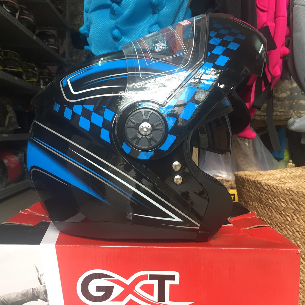 Nón bảo hiểm GXT Fullface lật hàm 2016 Xanh