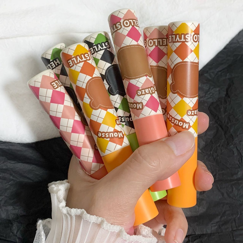 🔥Son Herorange🔥 Son Kem Lì Hello Style Thiết Kế Hình Bàn Cờ Mềm Mịn Lâu Trôi Mềm Môi