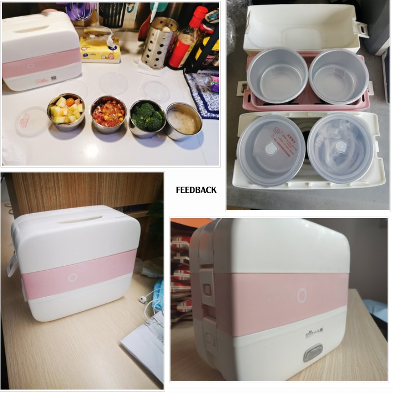 Hộp cơm cắm điện cao cấp DFH-B17H1, nấu chín, hâm nóng, giữ nhiệt cho thức ăn, 2 tầng Hàng Chính Hãng Bear | BigBuy360 - bigbuy360.vn