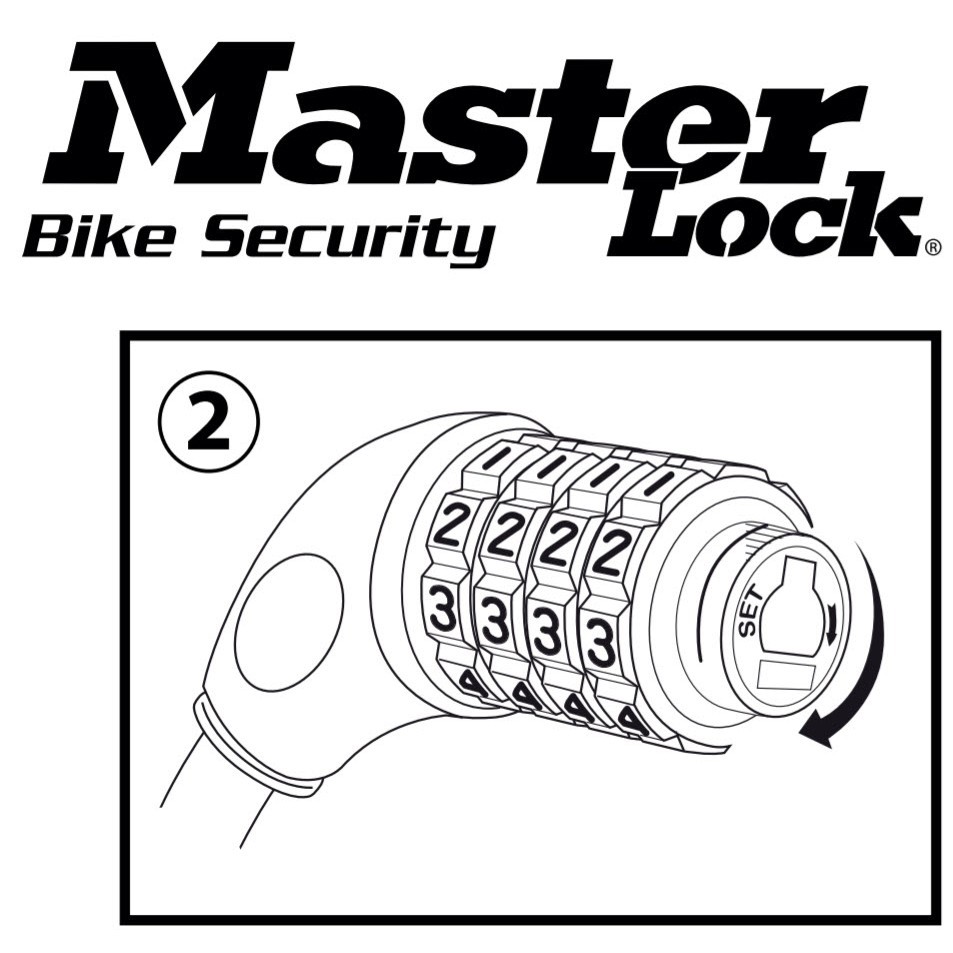 Khóa dây xích mở số Master Lock 8392 DPROCOL Xe Đạp Dài 0.9m x 8mm - MSOFT