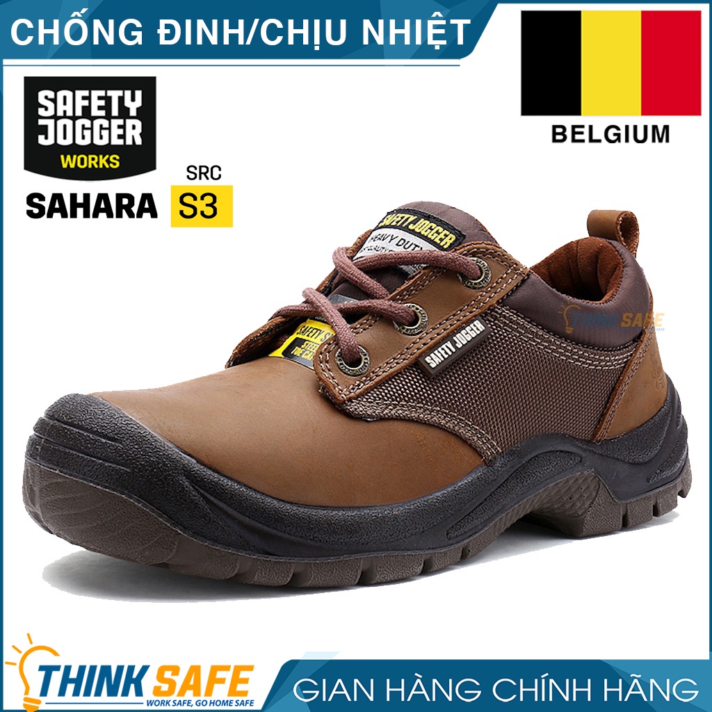 Giày bảo hộ Safety Jogger Sahara S3 da ngựa siêu bền chống thấm nước, chống đâm xuyên (nâu) - Thinksafe