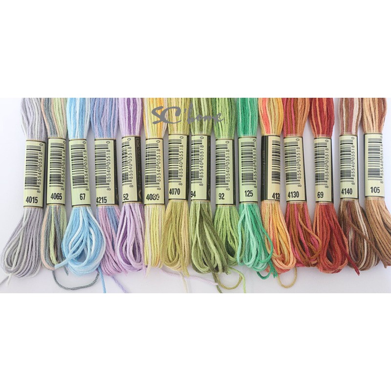 Chỉ thêu cotton màu loang Airo