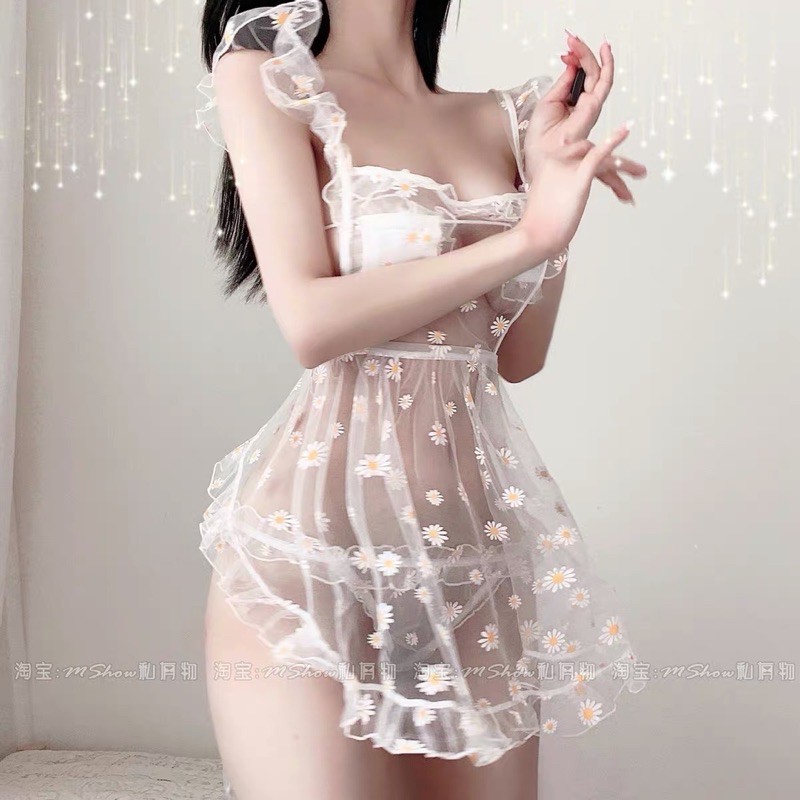 Váy Ngủ Voan Hoa Cúc 3 Hoạ Tiết | Váy Ngủ Gợi Cảm Sexy | Cosplay Sexy | BigBuy360 - bigbuy360.vn