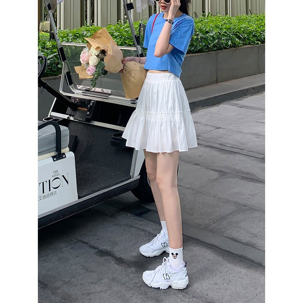 Chân váy ngắn 2 tầng VIETSTAR chân váy xòe ngắn kèm quần lót trong chất thô lụa mềm mát | BigBuy360 - bigbuy360.vn