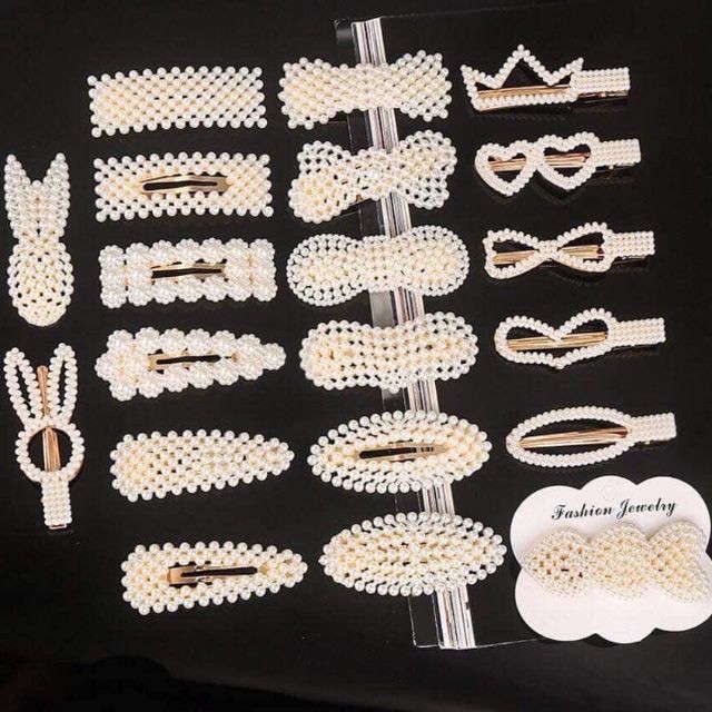 Set 20 cái Kẹp tóc ngọc trai mẫu mới ngọc trai mẫu mới Hàn Quốc - Ngọc trai nhân tạo làm từ nhựa