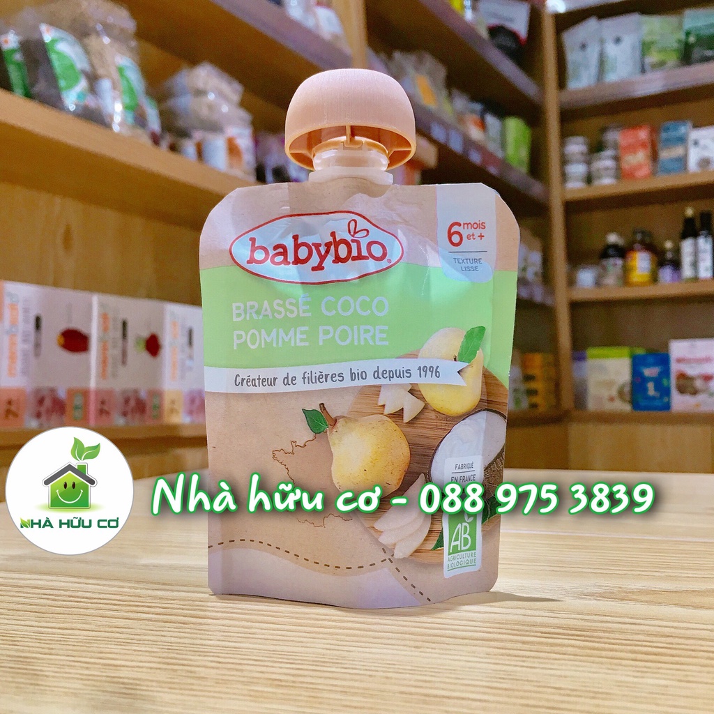 Sữa chua dừa hữu cơ cho bé vị táo, lê Babybio 85g (≥ 6 tháng) - Date: 28/08/2023 - Nhà hữu cơ