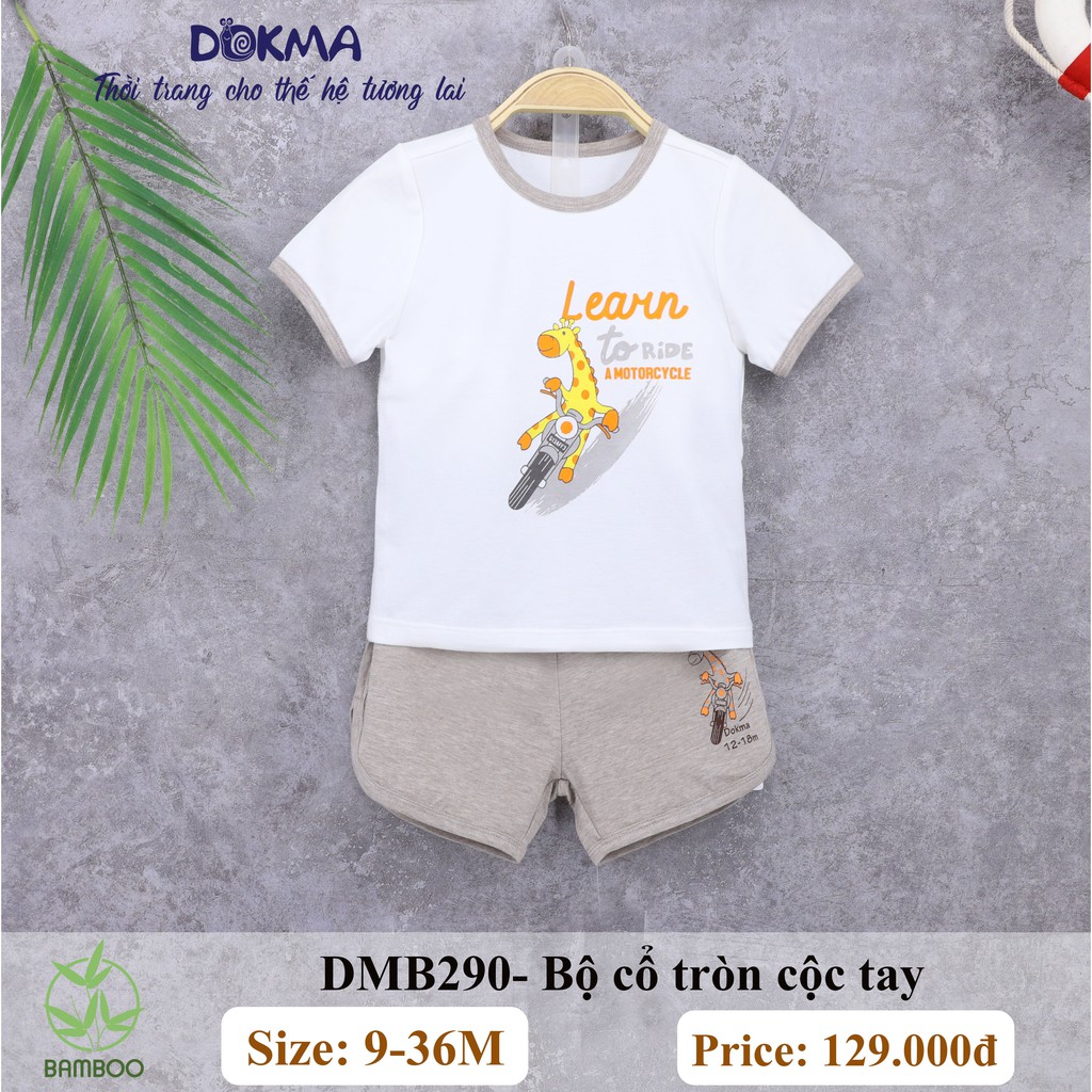 Dokma - Bộ cổ tròn cộc tay Bamboo sợi tre 9-36M ( DMB290)