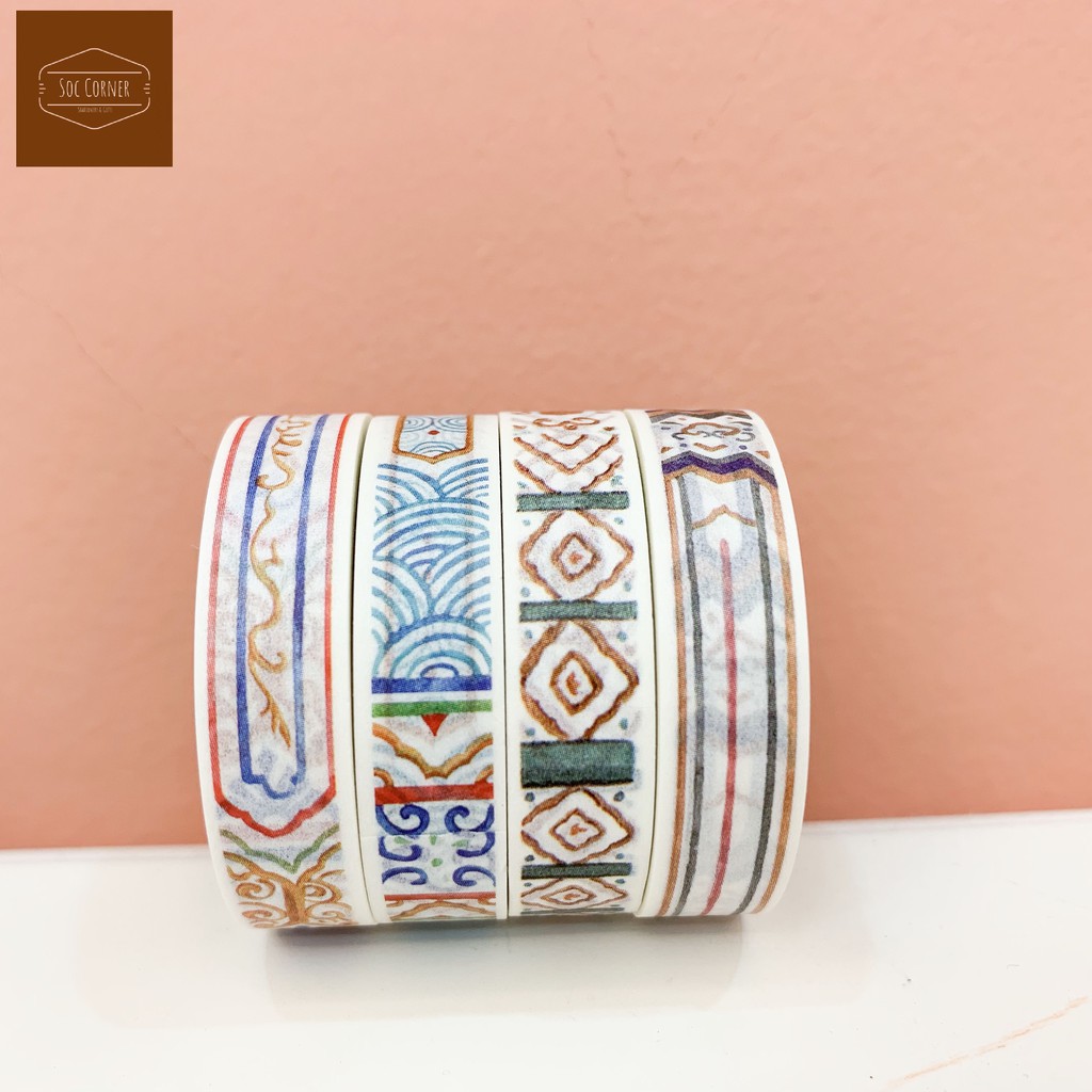 (Video) Cuộn Washi Tape Hoa văn 10mm x 5m