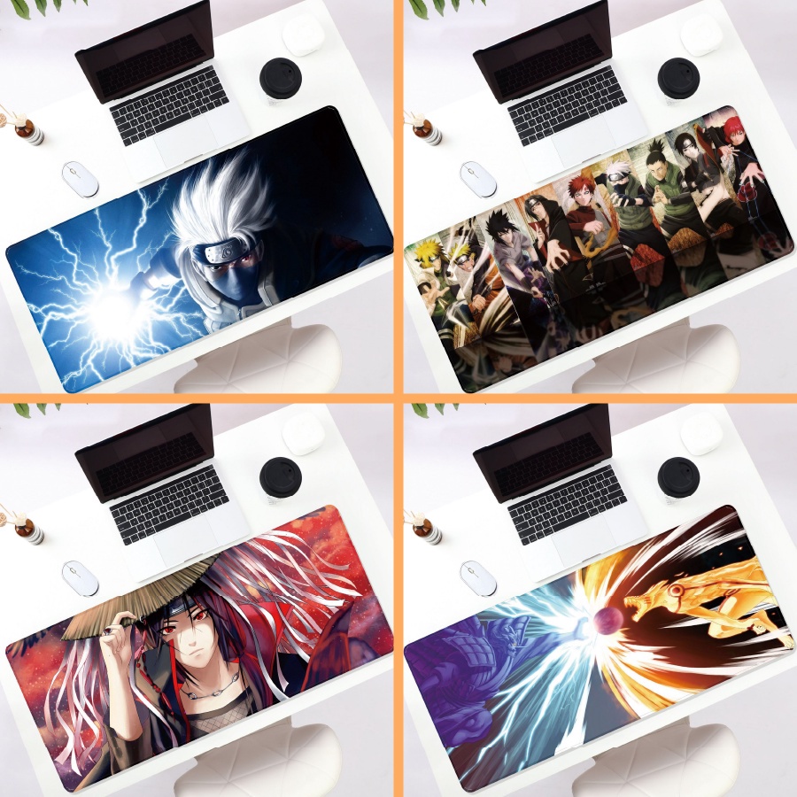Lót chuột anime Naruto gaming cỡ lớn 80x30cm máy tính laptop 3D chống nước ECOM PC LC001