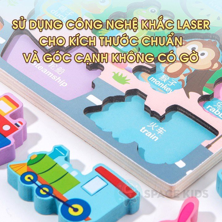 Đồ Chơi Gỗ Thông Minh Cho Bé , Giúp Bé Học Chữ, Số, Hoa Quả, Con Vật Phương Tiện Và Câu Cá