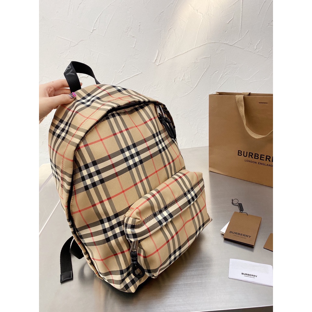 Balo BBR WM488-40 JETT VINTAGE CHECK  PHỤ KIỆN ĐỀU KHẮC LOGO, TRONG LÓT VẢI MÀU ĐỎ CODE ĐẦY ĐỦ