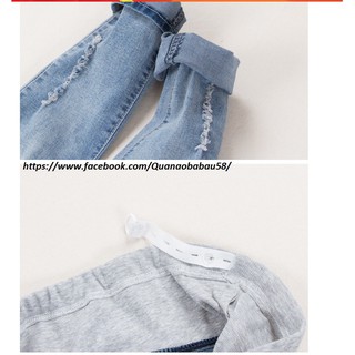 Quần jeans bầu rách