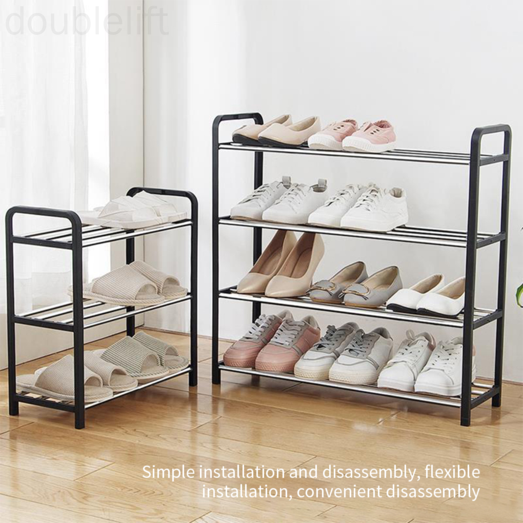 Shoes Rack Multi-layer Shoe Storage Shelf Organizer Household Metal Steel Stand doublelift store