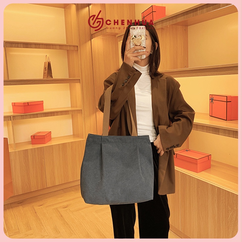 Túi đeo vai ChenHua basic túi xách nữ vải canvas a4 đi chơi du lịch phong cách ulzzang hàn quốc đẹp TX149