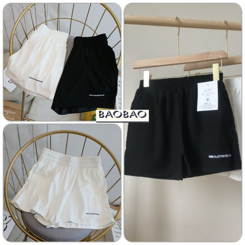 Quần Đùi Nữ Chất Đũi - BaoBao.Clothing [FREESHIP] - Quần shorts đũi nữ 2 màu trơn ĐEN | TRẮNG basic