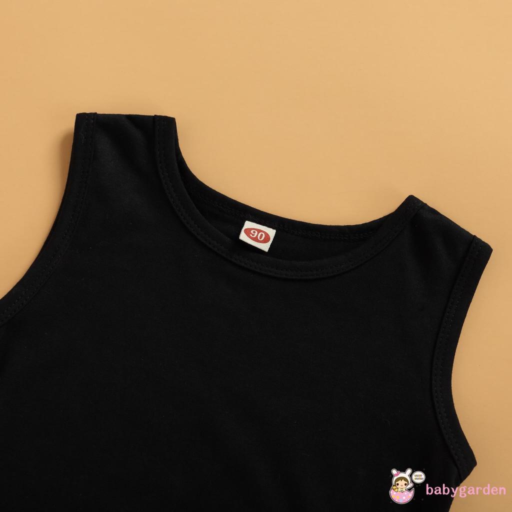 Set Đồ Mùa Hè 3 Món Gồm Áo Ba Lỗ Cổ Tròn + Quần Có Túi Cho Bé Gái 1-9 Tuổi