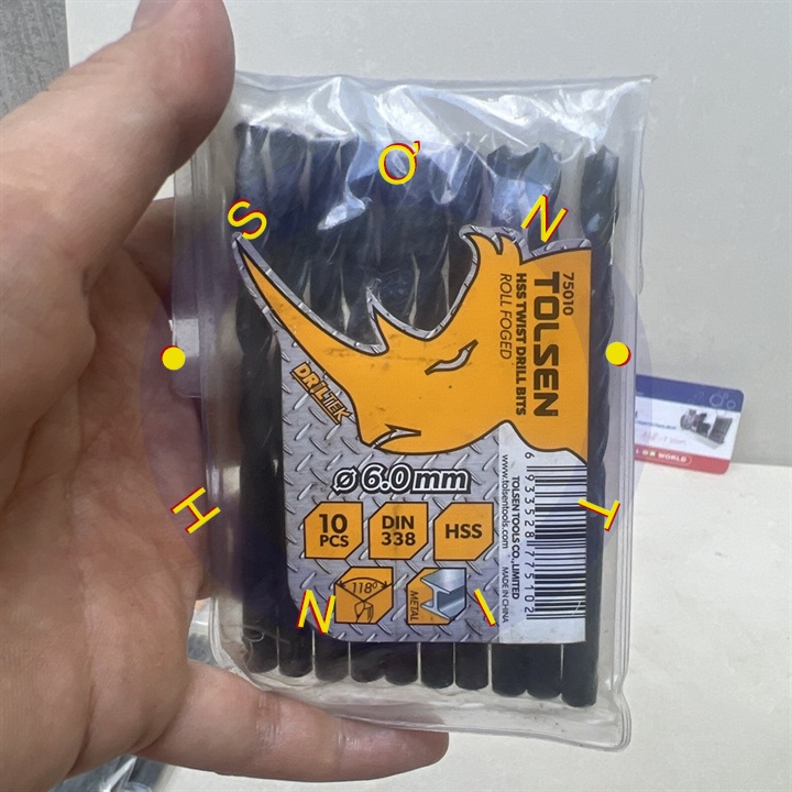 Mũi khoan sắt đen 6 mm HSS tolsen 75010 [ bán lẻ 1 cây]