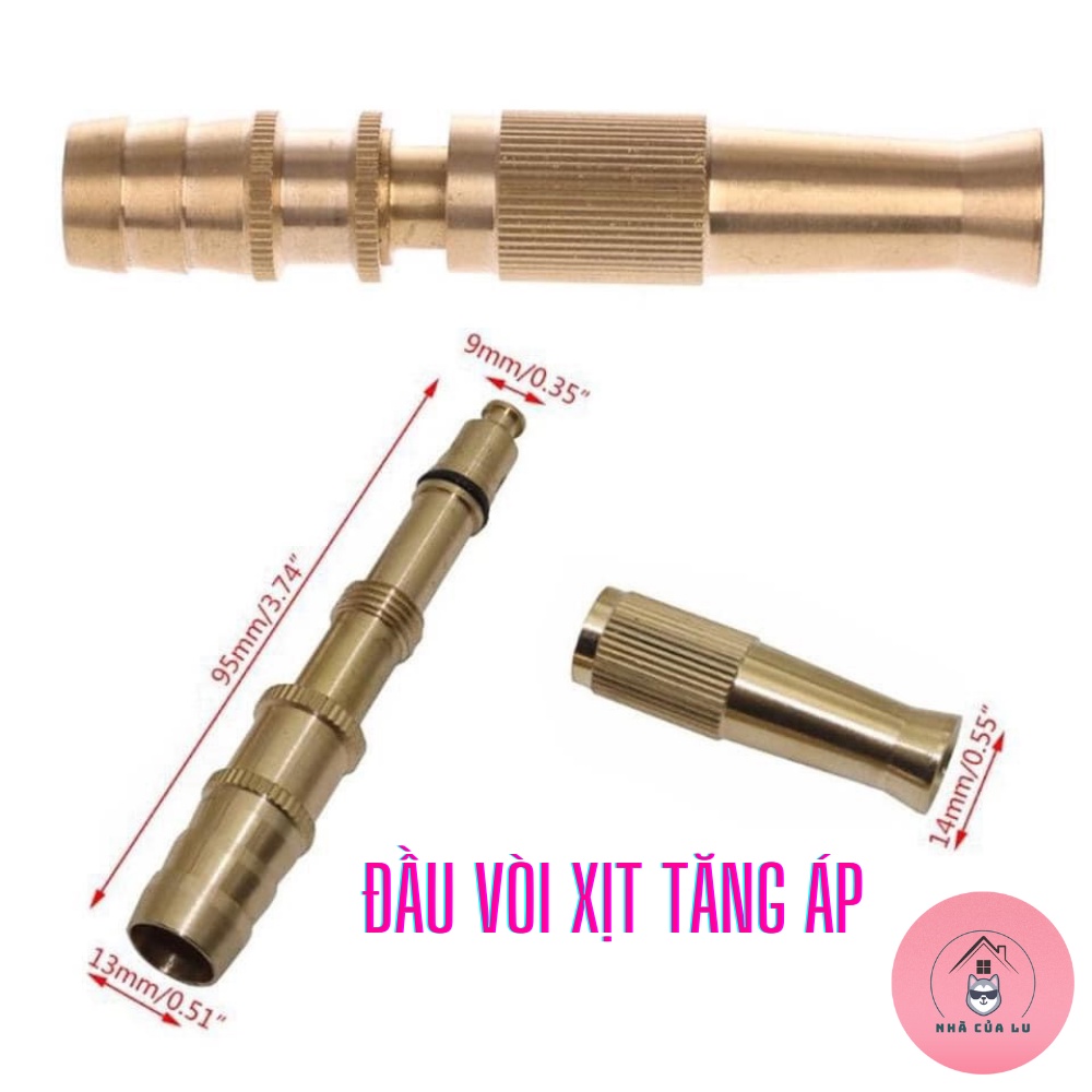 Đầu vòi xịt tăng áp, vòi xịt áp lực cao mini bằng đồng đa năng: vệ sinh, rửa xe, tưới cây