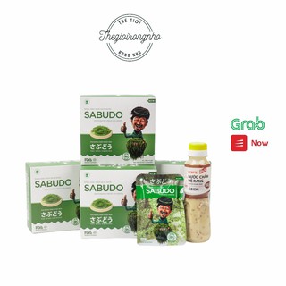 COMBO MUA 2 TẶNG 1 Rong nho SABUDO - Vua rong nho Nhật Bản - Kèm 3 chai sốt mè rang KEWPIE 180ml