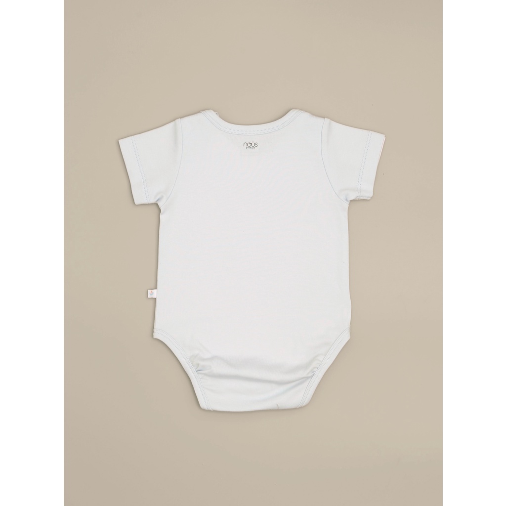 Quần áo liền thân cho bé Nous set 2 bộ liền thân ngắn tay xanh, hồng trắng size cho bé từ 6 tháng đến 18 tháng