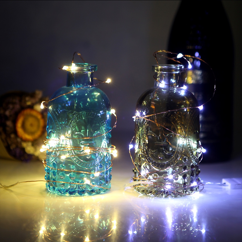 Dây Đèn LED 1M 2M 3M Sử Dụng Pin Chống Thấm Nước Trang Trí Giáng Sinh / Đám Cưới