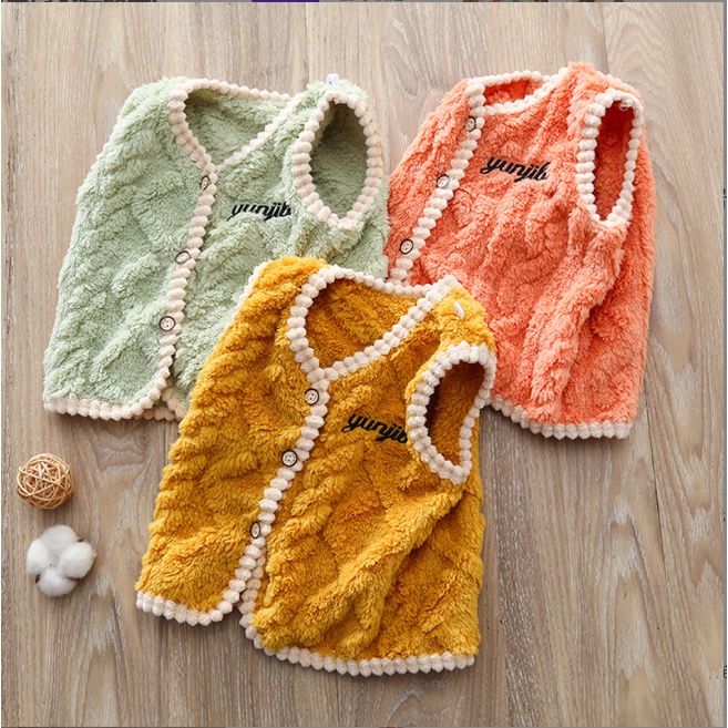 Áo gile lông cừu cho bé, áo gile thu đông từ 0 - 6 tuổi