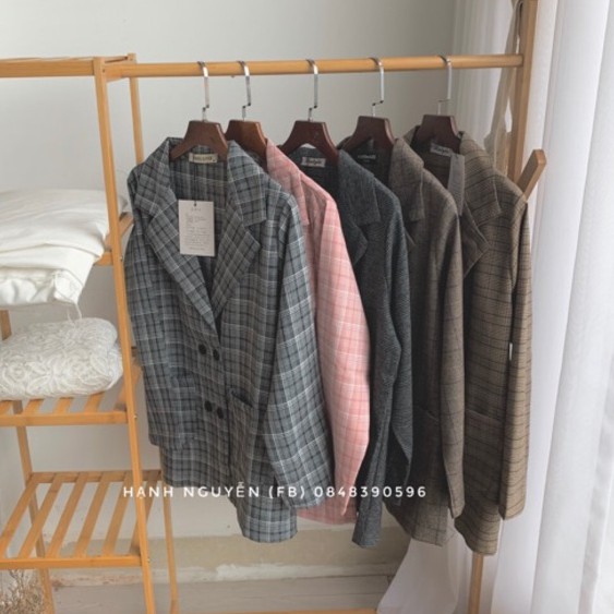 Áo blazer kẻ hàn quốc nhiều mẫu kèm ảnh thật
