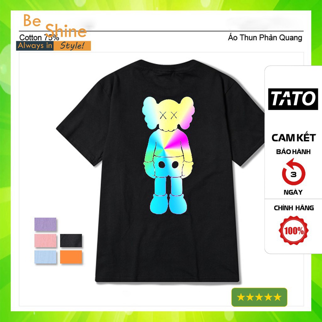 Áo Thun Unisex Hình Gấu XX Phản Quang 7 Màu Form Rộng Thời Trang Nam Nữ Phong Cách Hàn Quốc [KIS OFFICIAL]