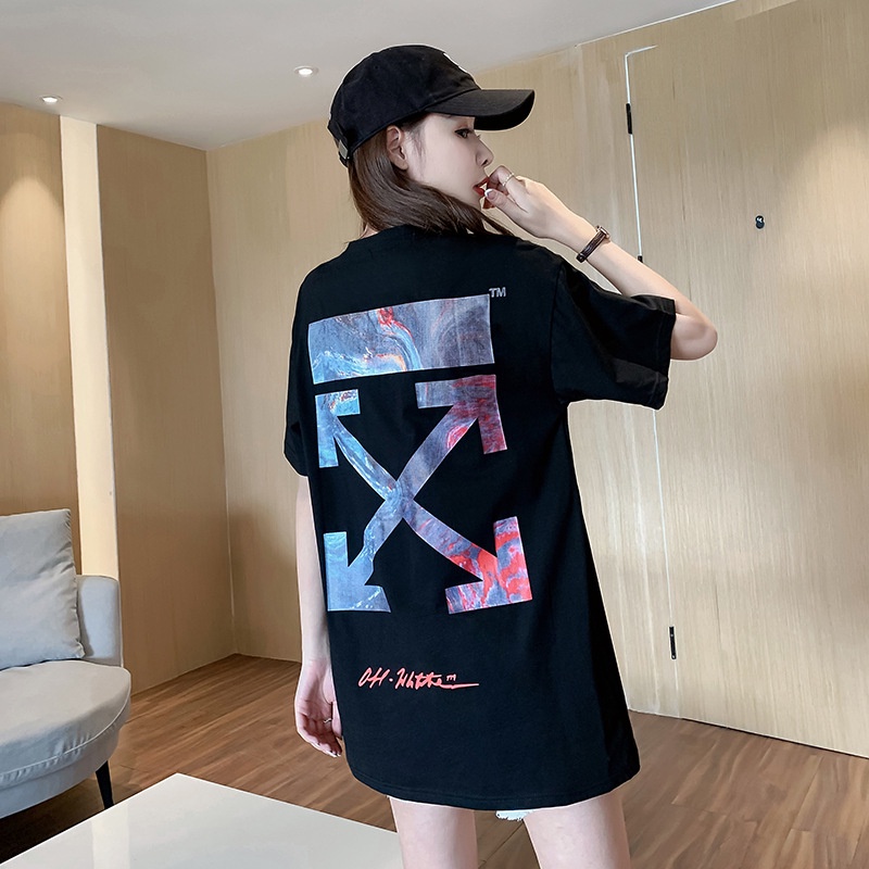 Áo Tee Off White, Áo thun Off White T-Shirt Color Wave Arrow, chất liệu Cotton, 2 màu đen, trắng DuSo.Lux