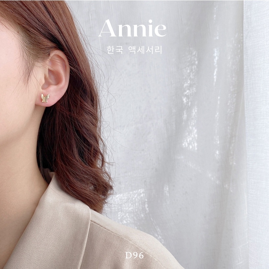 Bông tai hình bướm mạ vàng phong cách đơn giản nữ tính ANNIE D96