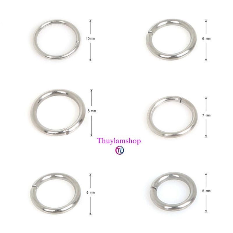 Charm Khoen bạc 925 vĩnh viễn bảo hành có nhiều size khoen hở