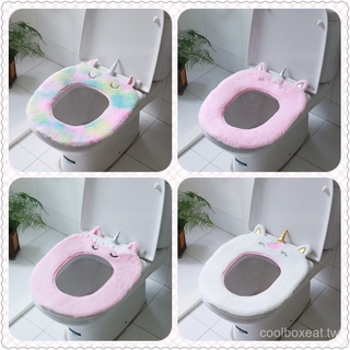 Miếng Lót Bồn Cầu Bằng Vải Bông Hình Kỳ Lân Hoạt Hình Giữ Ấm R0wb