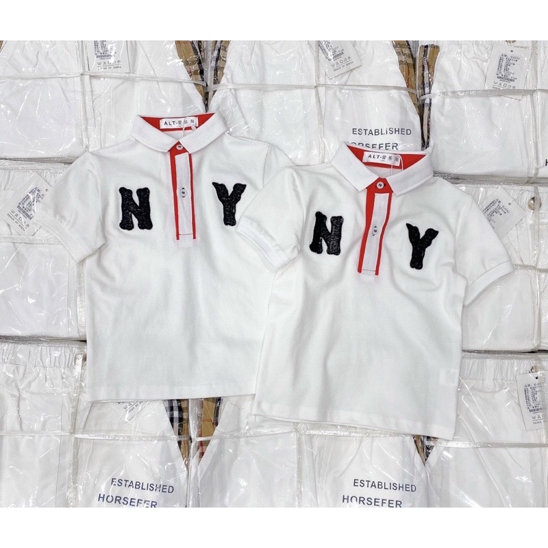Áo polo thêu NY bé trai